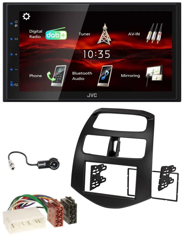 JVC USB Bluetooth MP3 DAB 2DIN Autoradio für Chevrolet Spark KLM 2012-2013 - Bild 1 von 4