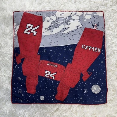 HERMES Scarf Gavroche Petit Carre 45 Hermes Odyssey silk made in france 915 - Image 1 of 4