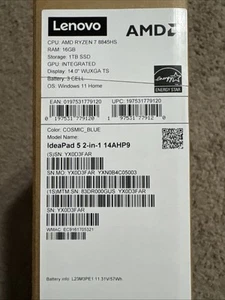 Lenovo IdeaPad 5 2 en 1 14AHP9 Ryzen 7 8845HS 16GB 1TB SSD 14" FHD+ Táctil W11 - Imagen 1 de 7