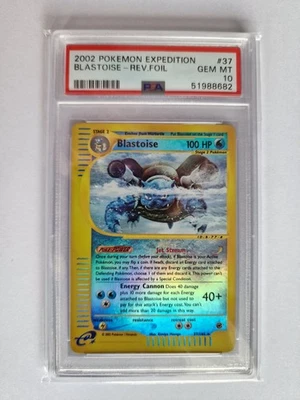 PSA 10 GEM MINT 2002 Pokemon Expedition Blastoise Englisch Reverse Foil Holo - Bild 1 von 2