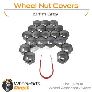 Grey Wheel Nut Bolt Covers 19mm GEN2 For Volvo V60 Cross Country 15-18 - Picture 1 of 1
