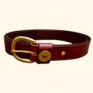 Vintage Orvis Men’s 42 English Bridle Red Leather Shot Shell Belt Made in USA - Picture 1 of 9