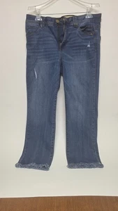 Democracy Jeans soluzione "Ab". Donna. Taglia 12P. Elasticizzato. Blu. Distressed. - Foto 1 di 7