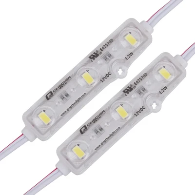 LED Module DC12V 25Ft 50Pcs/Chain 5630Smd 6500K White 1.2 W Waterproof Decorativ - Image 1 of 4