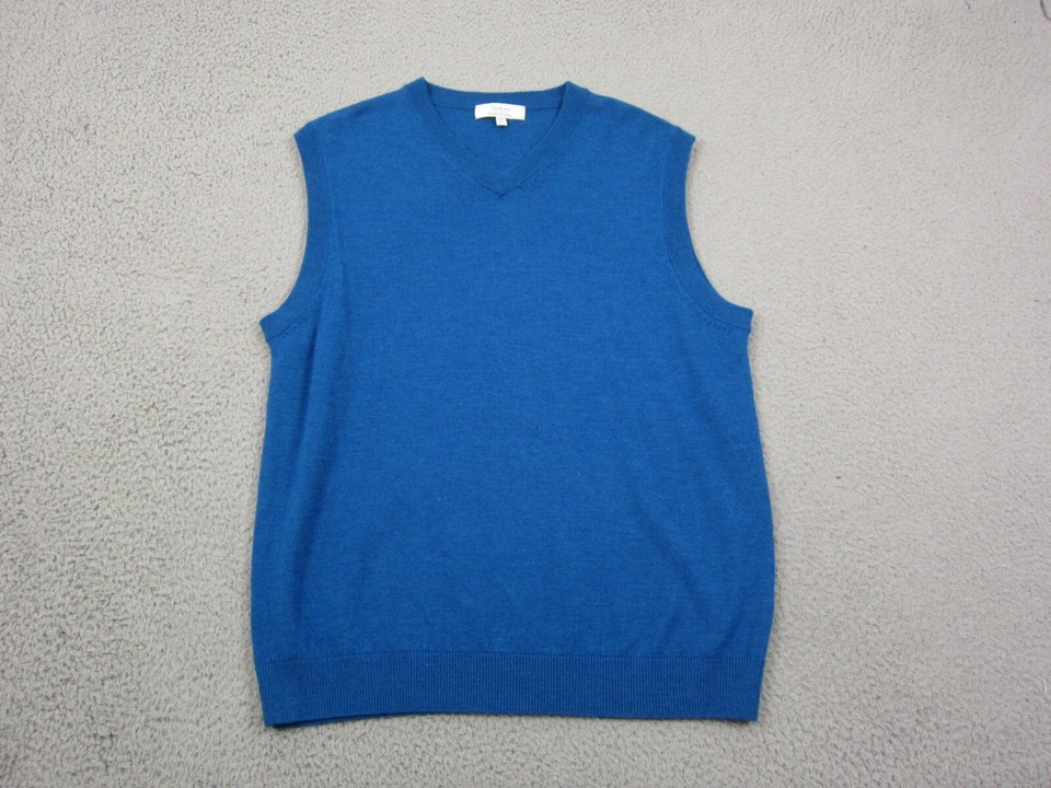 Turnbury Suéter Chaleco Adulto Grande L Azul 100% Lana Merino Informal Para Hombres Cuello en V Foto 1 de 4