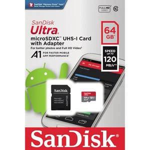 SanDisk Ultra 64GB Class 10 A1 microSDXC Speicherkarte - SDSQUA4-064G-GN6MA NEU - Zdjęcie 1 z 1