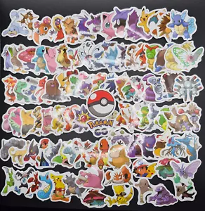 Pokemon Stickers 100 Pc Pack Set Waterproof Decal Lot Bulk Pikachu - US Seller - Picture 1 of 1