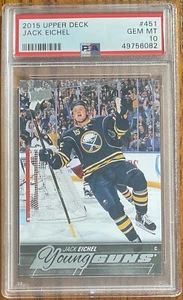 2015-16 Upper Deck Young Guns Rookie RC Jack Eichel #451 PSA 10 Gem Mint - Bild 1 von 1