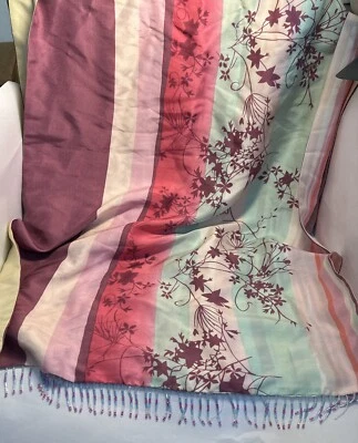 Carol Andrrson California Multicolor 100% Seda Bufanda 21” X 63.5” Doble Cara  Foto 1 de 4