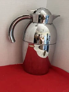 OGGI Silver Color Thermal Vacuum Carafe with Press Button Top - 1 Liter 34 Ounce - Picture 1 of 9