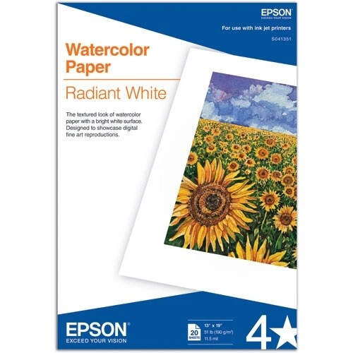 Epson Matte A3+ 13x19 Watercolor Photo Paper Radiant White - 20 sheets - Image 1 of 1