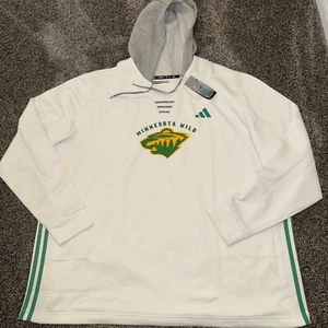 Adidas Minnesota Wild Skate Lace AEROREADY Pullover Hoodie White Sz 3XL Mens - Picture 1 of 9