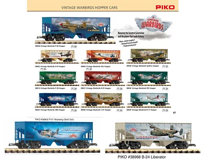 PIKO Vintage Warbirds Hopper Collection (G-Scale) Set of 12 - Image 1 of 4
