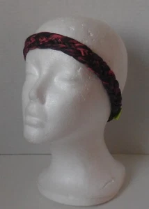 Nike Printed Braided Headband Women Racer Pink/Black/Volt - Picture 1 of 4
