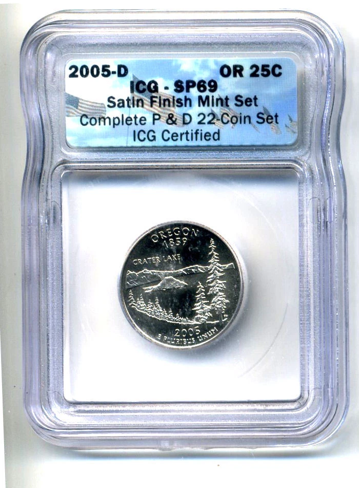ICG SP69 2005 D OREGON STATE QUARTER UNCIRCULATED  SATIN FINISH COIN#247 - Image 1 of 2