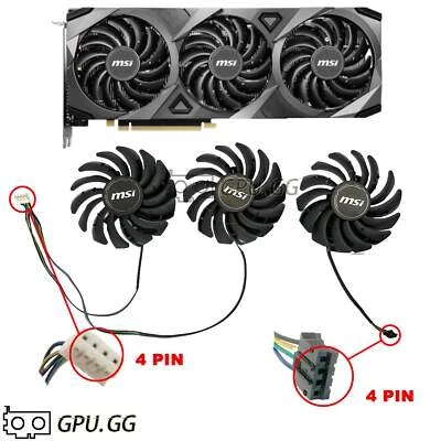 MSI RTX 3060 3060Ti 3070 3080 3080Ti 3090 Ventus 3X Fans Replacement Fans - Image 1 of 4