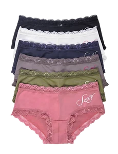 Sexy Underwear Lot 12 pcs Lace Trim Sexy Plain Hipster Panty S - XL - Picture 1 of 9