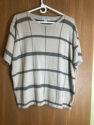 Womens Sweater Size 22 24 Dressbarn Beige and Black - Изображение 1 из 4