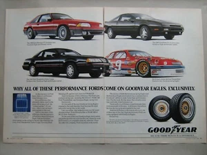 1988 Ford Mustang GT, Probe GT, Thunderbird Turbo Coupe--LARGE Goodyear Tire ad - Picture 1 of 1