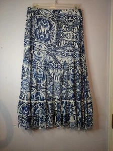 Falda forrada grande para mujer North Style azul y blanca talla grande - Imagen 1 de 5