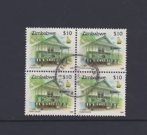 Zimbabwe 1995 $10 Paper House Block of 4 CDS Victoria Falls SCOTT 735 - Picture 1 of 1
