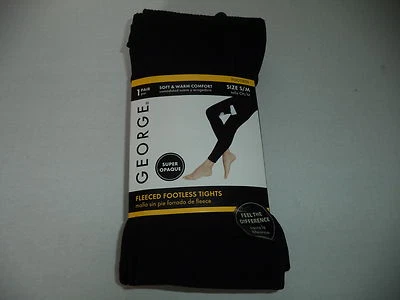 Girls Footless Fleeced Black Small Medium Super Optique Tights - Image 1 of 2