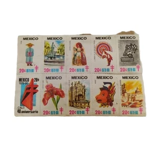Mexico 1979-80 Sheet 10 Stamps 20 Centavos 40 Aniversario Tuberculosis Campaign - Picture 1 of 7