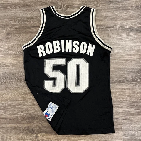 Vintage David Robinson San Antonio Spurs jersey champion size 40 Black Mens Cover