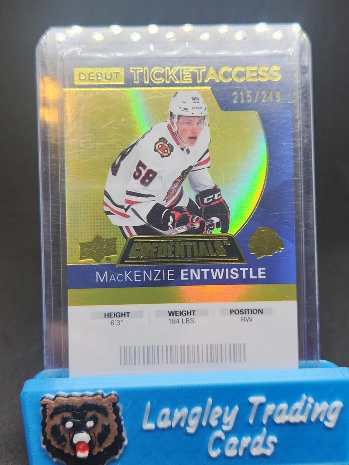 20-21 Upper Deck Credentials MacKenzie Entwistle Debut Ticket Access #d 215/249 - Image 1 of 1