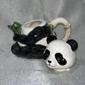Vtg Panda Teapot Two Pieces Applause Inc Ceramic Read Toleware - Picture 1 of 9