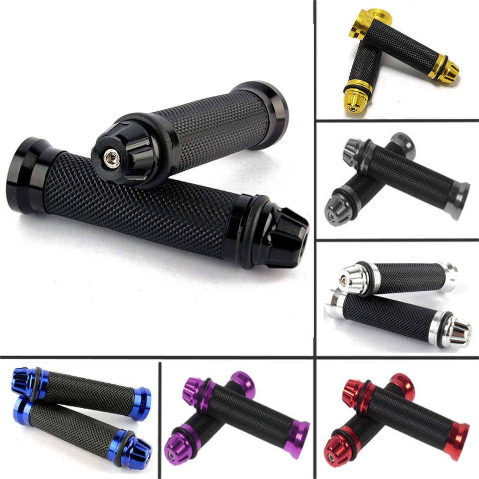 Punhos de mão de gel de borracha de alumínio CNC para motocicleta 7/8" barra de alça bicicleta - Imagem 1 de 4