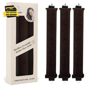 Jumbo Heatless Hair Curler, 3Pcs Satin Flexi Rods for All Hair Types, Heatless O - Picture 1 of 6