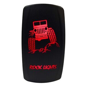 Red Illuminated Waterproof Rocker Switch Rock Light with Jeep Hot Rod Race Car