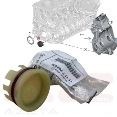 tappo monoblocco con guarnizione origianale bmw mini n47 b46 b47 b48 11117797932 - Immagine 1 di 4