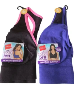 Lot of 2 Hanes Get Cozy Bra - Racerback Pullover/ Seamless Pullover Size M - Picture 1 of 7
