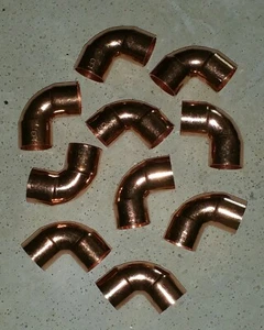 1/2" Copper 90 Degree Elbow Sweat Solder Pressure Fitting New 10 Pack - Picture 1 of 1