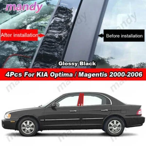 4Pcs Door Pillar Post Trim For KIA Optima Magentis 2000-2006 Black Window Cover - Foto 1 di 12
