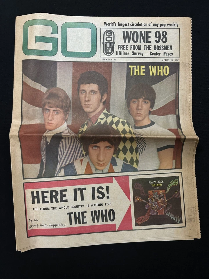 GO Magazine pop weekly THE WHO April 1967 WONE 98 Robin Leach - Image 1 of 2