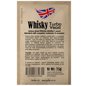 Whisky Turbo Yeast 75g Distiller's Yeast Complete with Nutrients & Enzymes - Picture 1 of 2