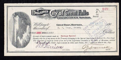 4R748 - 1917 THE TREASURER - GREAT FALLS, MONTANA - Image 1 of 2