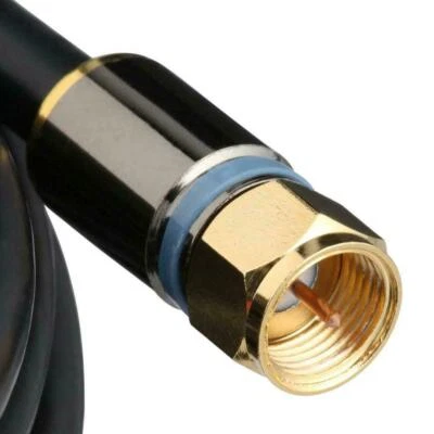 100 FT RG6 Coax Cable Coaxial Black Satellite, OTA Antenna, Security - Image 1 of 4