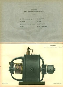 Document ancien dépliant vue éclatée dynamo issu de magazine 1930 - Imagen 1 de 1
