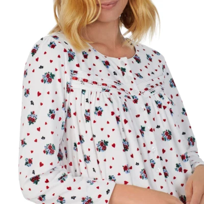 Новый $68 Lanz Зальцбурга VALENTINE'S любовь сердца флис длинный балет ночная рубашка M - Изображение 1 из 4