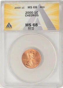 2000 Lincoln Cent 1c Cheerios Promo MS68 RD ANACS 949131-3 - Picture 1 of 4
