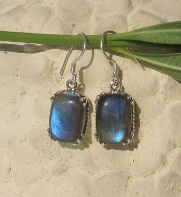 RX Ohrring aus Sterling Silber 925 mit Labradorit Stein des Löwe  - Bild 1 von 4