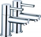 Bathroom Sink Taps Twin Hot and Cold Wash Basin Water Faucet Pair Chrome