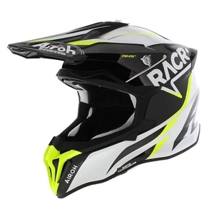Airoh Aviator Strycker RACR - Gloss Black White Yellow - Offroad MX Helmet - Picture 1 of 10