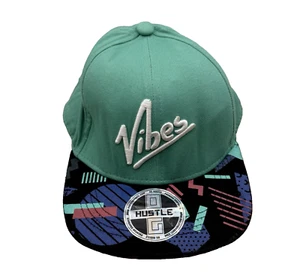 Vibes Embroidered Hustle OG Teal & Black Pop Art Visor Adjustable Snapback Cap - Picture 1 of 6