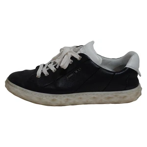 Auth JIMMY CHOO - Black White Leather Women's Sneakers - Picture 1 of 7