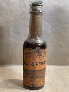 Antigua salsa Lea & Perrins Worcestershire etiqueta de papel original 5 oz. - Imagen 1 de 5